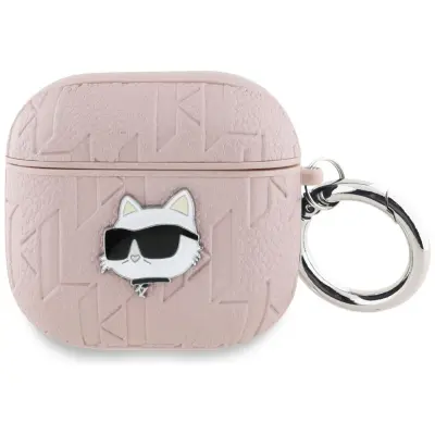 Karl Lagerfeld AirPods 4 Skal Monogram Choupette Head - Rosa
