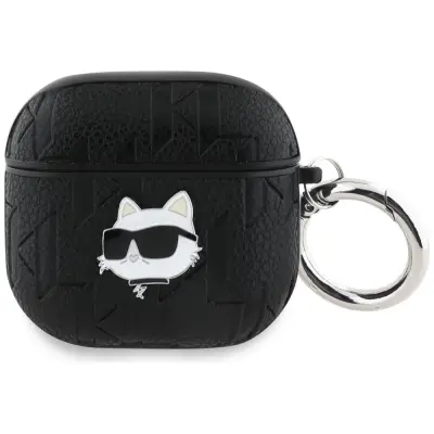 Karl Lagerfeld AirPods 4 Skal Monogram Choupette Head - Svart