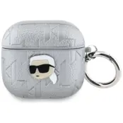 Karl Lagerfeld AirPods 4 Skal Monogram Karl Head - Silver