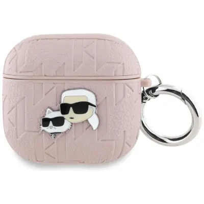 Karl Lagerfeld AirPods 4 Skal Monogram Karl&Choupette Head - Rosa