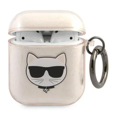 Karl Lagerfeld AirPods Skal Glitter Choupette - Guld
