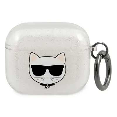 Karl Lagerfeld Choupette Glitter Case (AirPods 3) - Vit