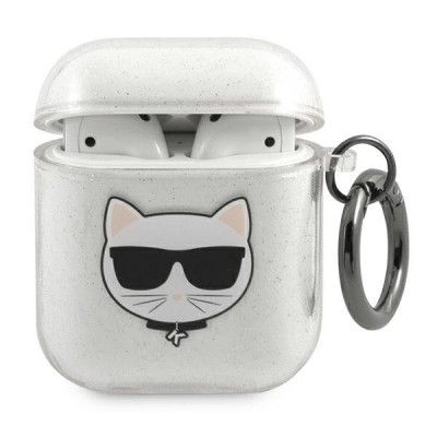 Karl Lagerfeld Skal AirPods Glitter Choupette - Silver