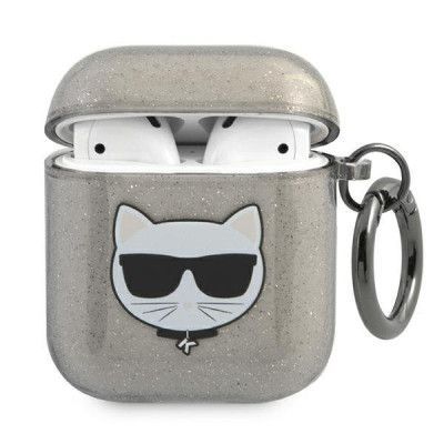 Karl Lagerfeld Choupette Glitter Airpods Fodral Svart