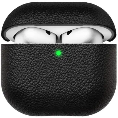 KeyBudz PodSkinz Artisan Leather Case (AirPods 4) - Svart