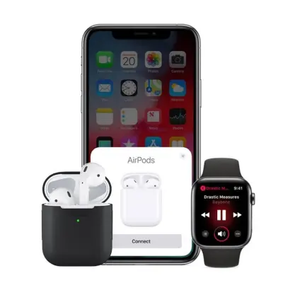 KeyBudz PodSkinz Silicone Case (Apple AirPods 1/2) - Blå