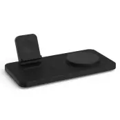 M17 3-i-1 15W magnetisk trådlös laddare för iPhone, iWatch, AirPods - Svart
