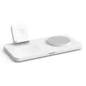 M17 3-i-1 15W MagSafe trådlös laddare för iPhone, iWatch, AirPods - Vit/Grå