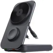 MP02 Trådlös laddare för iPhone, iWatch, AirPods, 8000mAh, svart