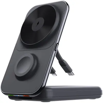 MP02 Trådlös laddare för iPhone, iWatch, AirPods, 8000mAh, svart
