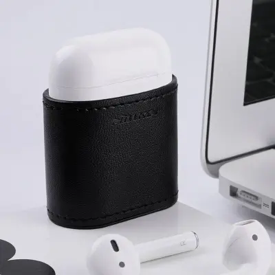 Nillkin AirPods med laddningsfodral (2016) trådlöst läderfodral - Svart