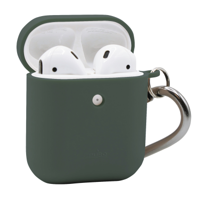 Puro - ECO Biodegradable Case AirPods 2016/19 W/Carabin - Grå