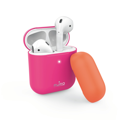 Puro - Icon Fluo Silikonfodral För Airpods - Fucsia