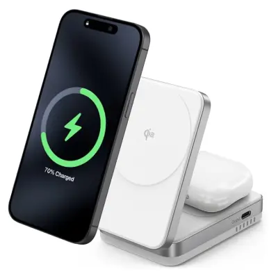Qi2 MagSafe Trådlös Laddare iPhone Airpods 15W YF-M29 - Vit