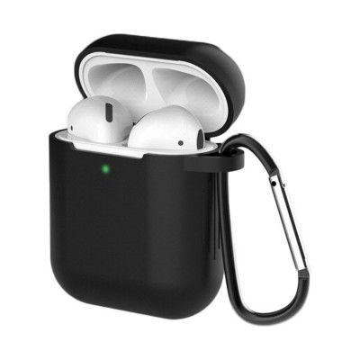 Silikon Nyckelring Karbinhake Skal AirPods 2/AirPods 1 - Svart