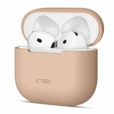 Tech-Protect AirPods 4 Skal Silikon - Cafe Latte