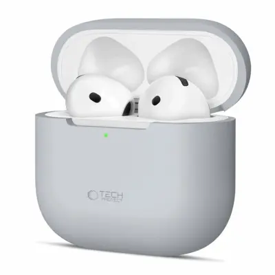Tech-Protect AirPods 4 Skal Silikon - Crayon Grå