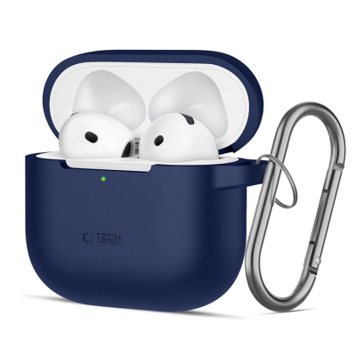 Tech-Protect Airpods 4 Skal Silikon Hook - Marinblå