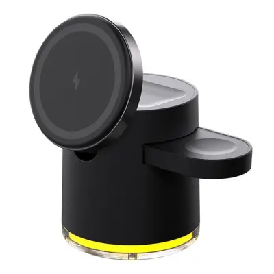 Trådlös laddare för Samsung, Apple Watch, Airpods, iPhone 15W - Svart