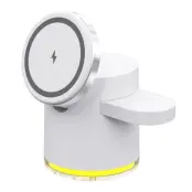 Trådlös laddare för Samsung, Apple Watch, AirPods, iPhone 15W - Vit