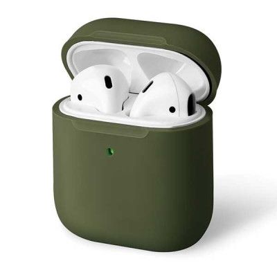 UNIQ Lino Silikon Skal Airpods 1/2 Gen - Olive Grön