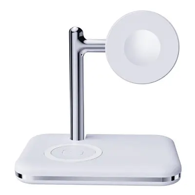 V8A Laddningsstation för Apple AirPods/Watch, 2-i-1 Magnetisk Trådlös - Vit