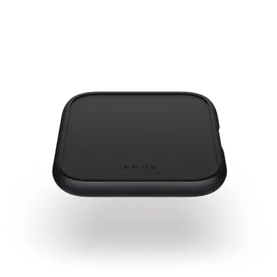 ZENS Single Alu. QI Laddare + USB-A out 10W inkl 18W USB-C PD Svart