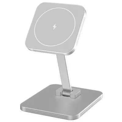 15W magnetisk trådlös laddare för iPhone, AirPods, Apple Watch - Silver