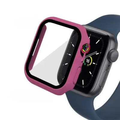 2-i-1 Skal med Hädat glas Apple Watch 7/8 (45mm) - Rosa