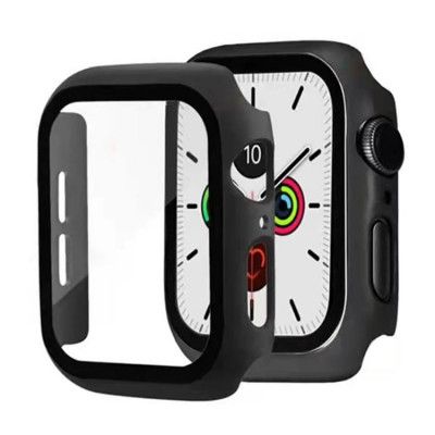 2-in-1 Skal Och Härdat Glas Apple Watch 7 45 mm - Svart