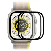 [2-PACK] Apple Watch Ultra (49mm) Härdat Glas Skärmskydd 9H HD - Svart
