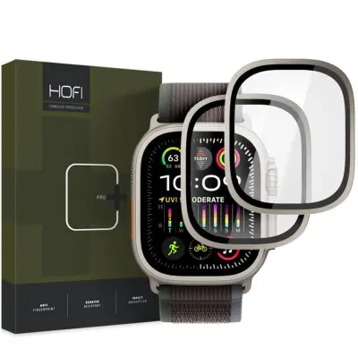 [2-Pack] Hofi Apple Watch Ultra 1/2 (49mm) Härdat Glas Skärmskydd Ring