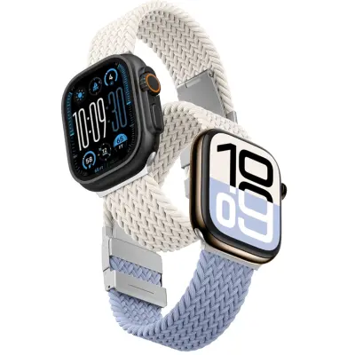 [2-Pack]AmazingThing Apple Watch 45/46/49mm Armband Blend - Blå