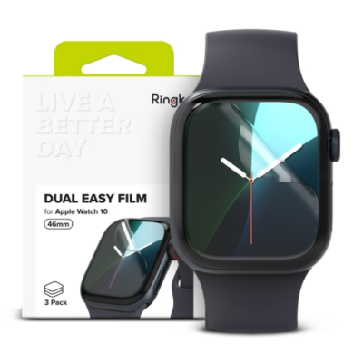 [3-Pack] Ringke Apple Watch 46mm Series 10 Skärmskydd Dual Easy