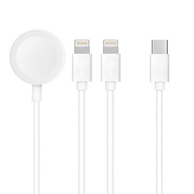 3in1 iPhone Lightning 2st + Apple Watch 3W till USB-C