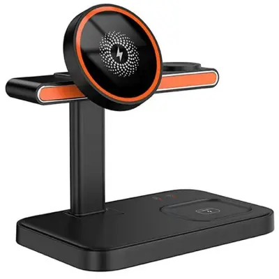 3in1 Magnetisk Trådlös Laddare iPhone, Apple Watch, Airpods 15W (Svart)