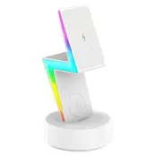 3in1 MagSafe Trådlös Laddare iPhone, Apple Watch, Airpods 15W - MY002 (Vit)