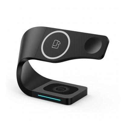 [3in1] Magsafe Trådlös Laddare iPhone, Apple Watch, Airpods  - Svart