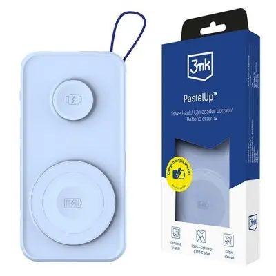 3MK MagSafe Powerbank 10000mAh 22.5W Med Apple Watch Laddning (Blå)