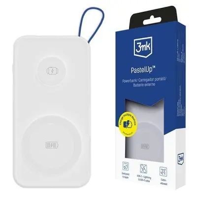 3MK MagSafe Powerbank 10000mAh 22.5W Med Apple Watch Laddning (Vit)