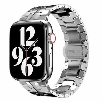 Apple Watch 2/3/4/5/6/7/SE (42/44/45mm) Armband Race Stainless Steel - Silver