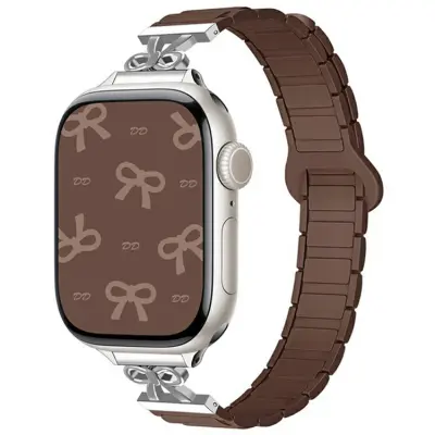 Apple Watch 38/40/41/42mm Armband Magnetic Bowknot - Chocolate