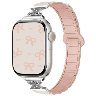 Apple Watch 38/40/41/42mm Armband Magnetic Bowknot - Starlight/Rosa
