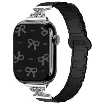 Apple Watch 38/40/41/42mm Armband Magnetic Bowknot - Svart