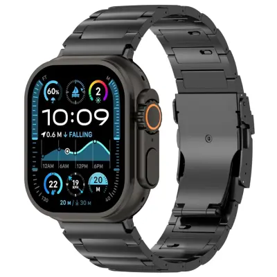 Apple Watch (38/40/41/42mm) Armband Titanium Alloy - Svart