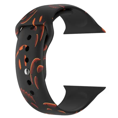 Apple Watch (38/40/41mm) Armband halloween floral - Svart Pumpkins