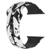 Apple Watch (42/44/45/mm) Armband halloween floral - Vit Ghost