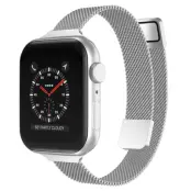 Apple Watch 4/5/6/7/8/SE/Ultra (49/45/44/42mm) Slim Milanese Band - Silver