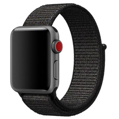 Apple Watch 4/5/6/SE 40mm och 1/2/3 38mm Armband Velcro - Svart