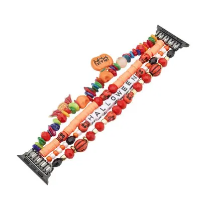 Apple Watch (49mm/46mm/45mm/44mm/42mm) Armband Halloween Beaded - Bokstäver